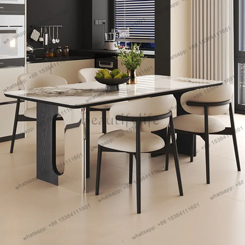ld Rectangle Fashion Dining Table Luxury Design Aesthetic Modern Dining Table Extending Mesas De Jantar Lounge Suite