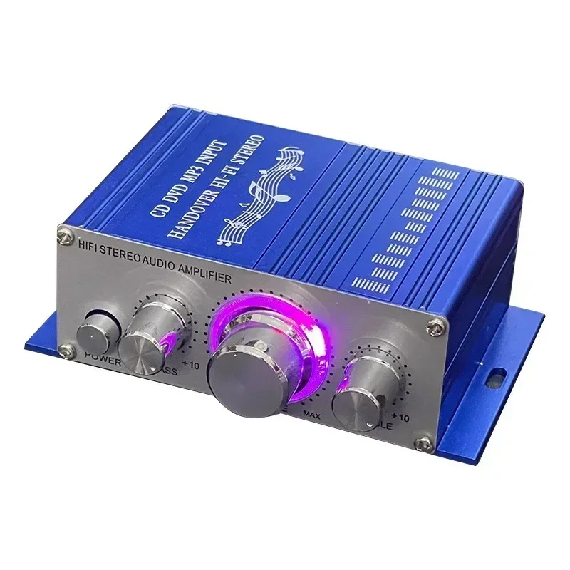 Mini Audio Power Amplifier Volume Control Aluminum Alloy Compact Hi-fi Stereo Reciever 12V for Tablet Computer Home Car Audio TV