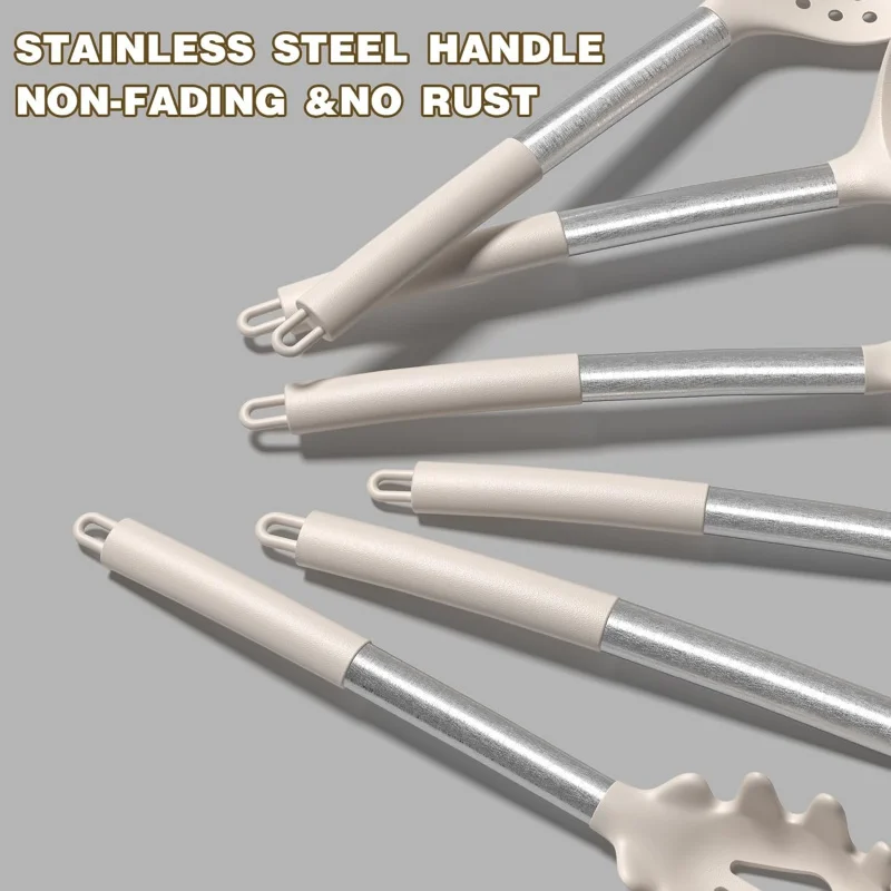 Silicone Kitchen Cooking Utensil Set, 43 pcs Spatula Set with Stainless Steel Handle, Non-stick Heat Resistant - Best Cookware S