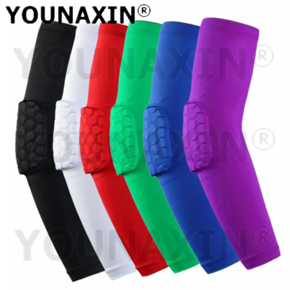 1 Pair Unisex Sunscreen UV Gloves Basketball Honeycomb Arm Guard Sleeve Brace Football Baseball Cycling Sports Support Elbow Pad