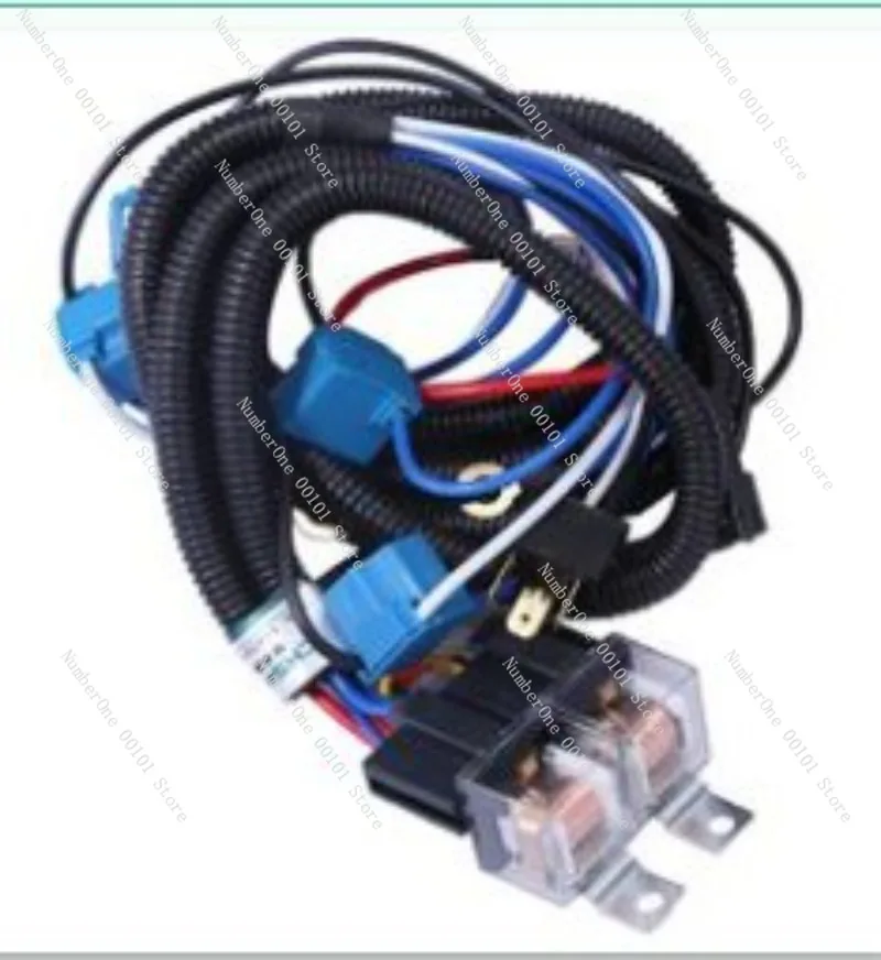 12V 24V Dual Light Relay Wiring Harness, High Beam Enhancement Kit for LED Work Light, Dual Headlight Conversion Loom