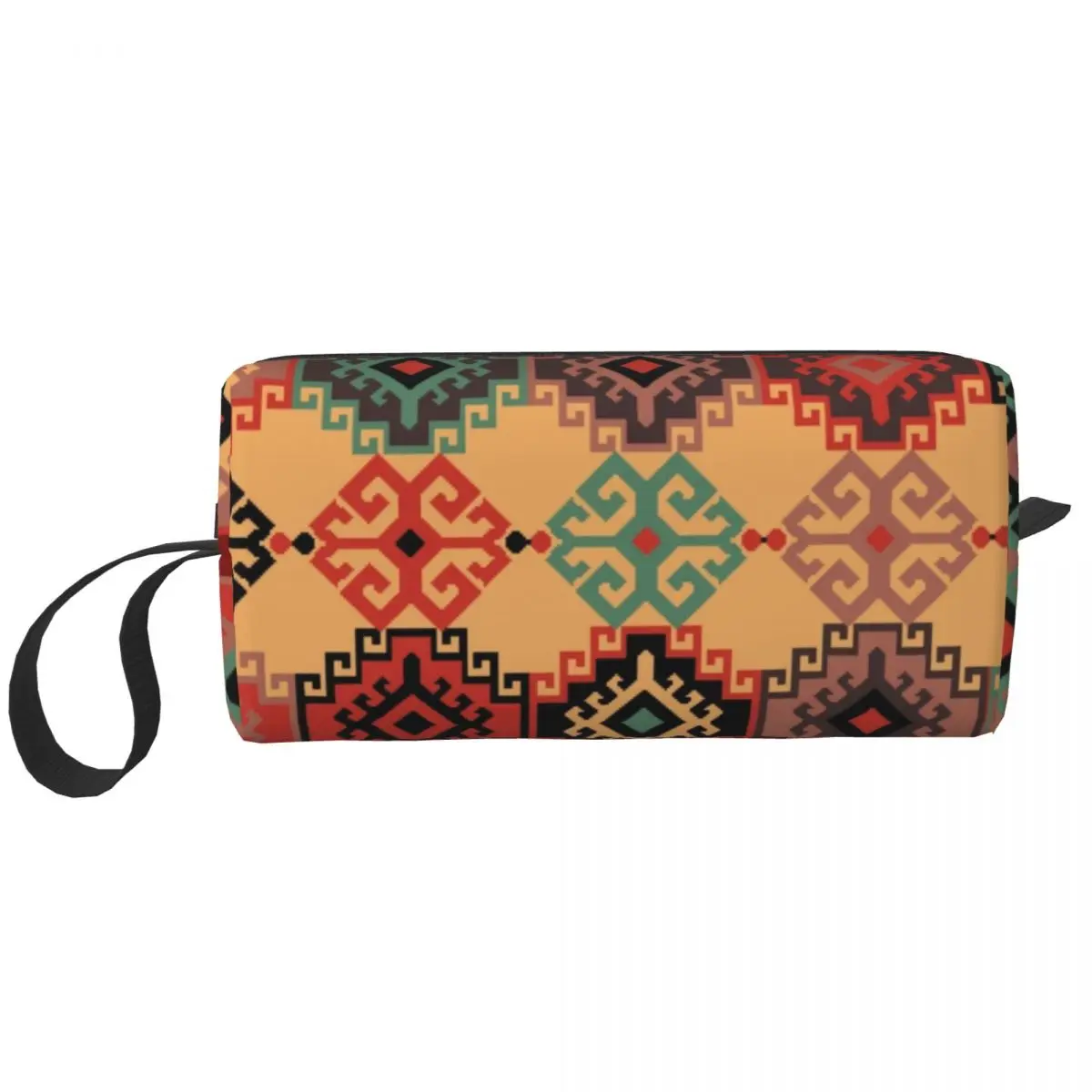 Navajo Pattern Tribal Ethnic Travel Cosmetic Bohemian Turkish Kilim Makeup Toiletry Organizer Lady Beauty Storage Dopp Kit