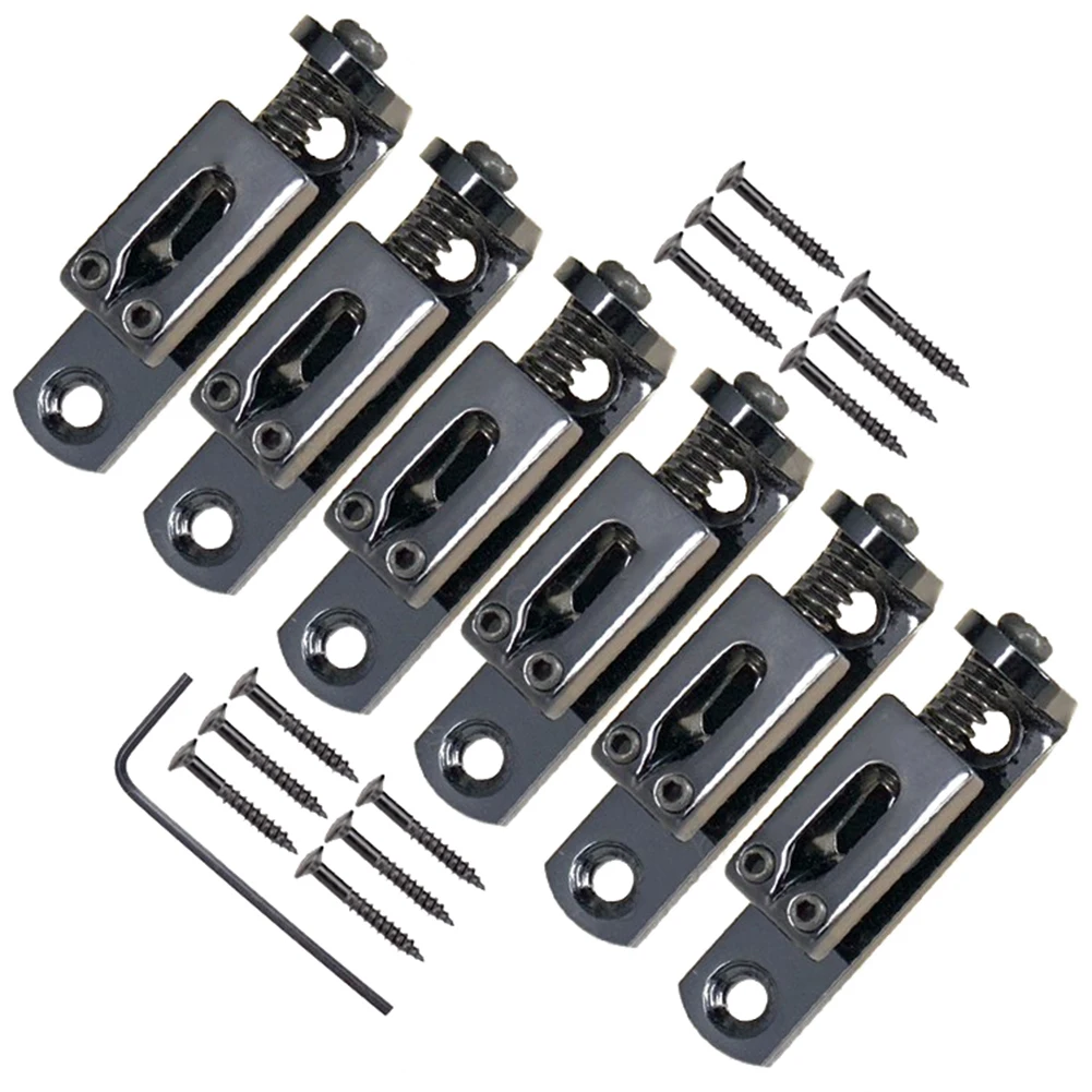 6pcs/Set Individual Guitar Bridge Saddles With Wrench Split Style Single Guitar Bridge For Electric Guitar Instruments Accessory