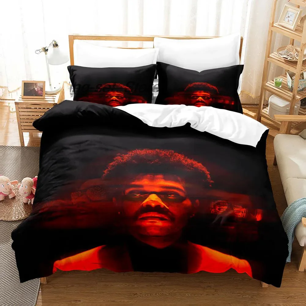 XO The Weeknd Bedding Set Single Double Queen King Size 3D Printed Bed Sheet Set For Bedroom New Duvet Cover Bed image 2