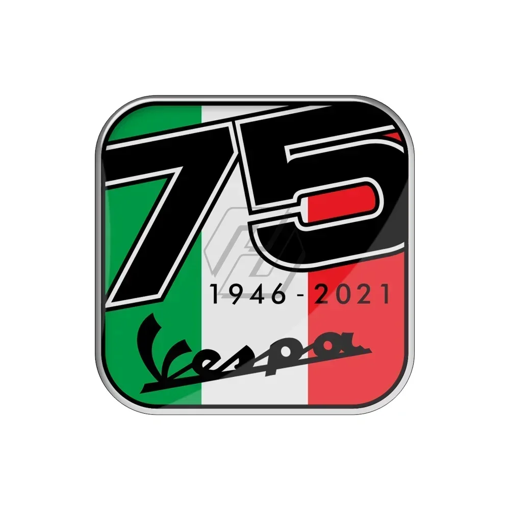 For Vespa GTS Sprint Primavera 75th 75 Years Young Anniversary Decals 3D Resin Scooter Sticker