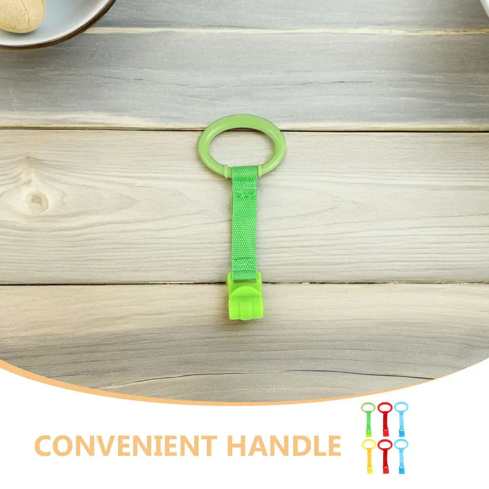6Pcs Infant Baby Crib Pull Rings Toddler Stand Up Assistant Walking Aid Support for Boys Girls Early Walking Training