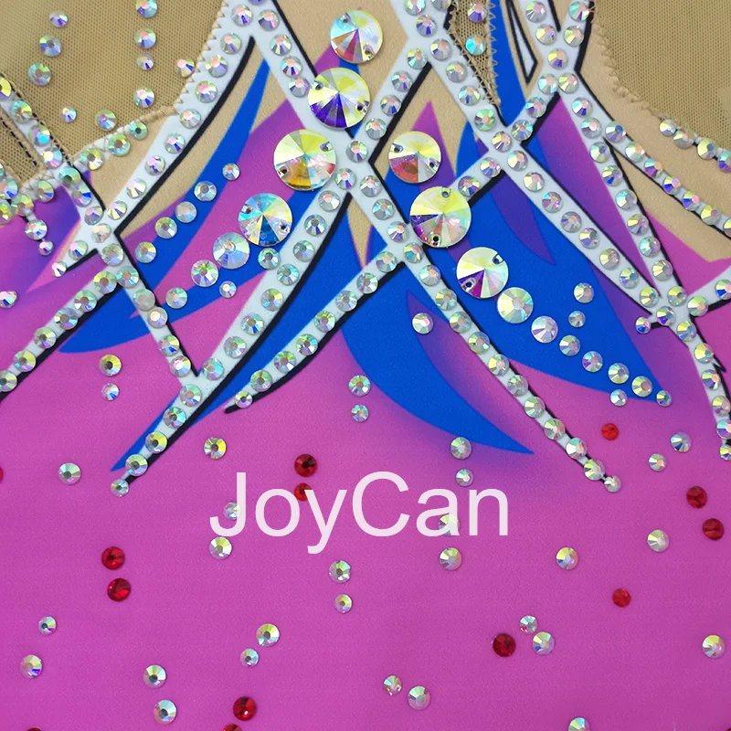 JoyCan Rhthmic Gymnastics Leotards Girls Women Pink Spandex Elegant Dance Wear for Competitiion