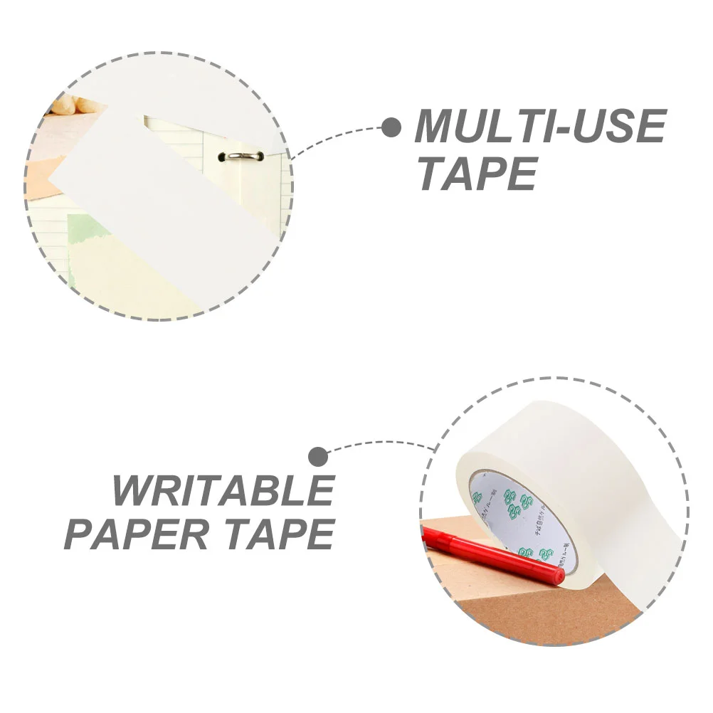 2 Rolls White Packing Tape Duct Heavy Duty Shipping Mailing Cardboard Kraft Paper for Packages Wide