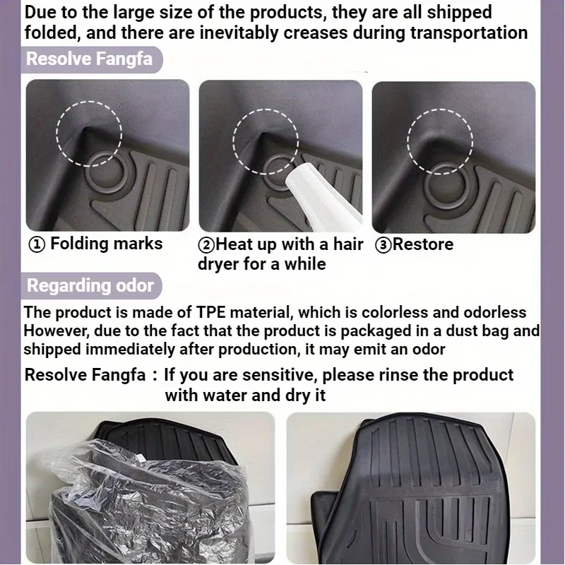 TPE Car Floor Mats For Toyota Camry XV70 Hybrid 2018-2023 LHD Rear seat integrated Models Floor Mats Cargo Liner TPE view 6