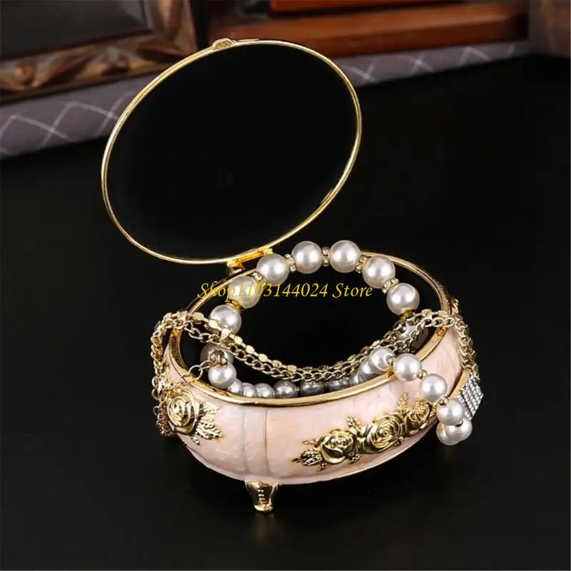 

N5KE Retro Themed Metal Jewelry Holder With Protective Fabric Lining For Gift Giving