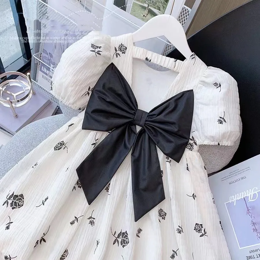 

Summer Children Princess Dress Baby Girl Bow Dress Elegan Party Pageant Prom Cotton Cloth Costumes BirthdayDress Korean 2024 New