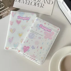 1 pezzo Sweet Girl Passport Covers Retro Y2K Style Heart Floral ID porta carte di credito per ragazza adorabile porta passaporto estetico