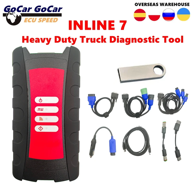 Adattatore di collegamento dati INLINE 7 per camion Cummins, strumento diagnostico con software Cummins Insite 8.7, scanner OBD2, strumenti di diagnosi.