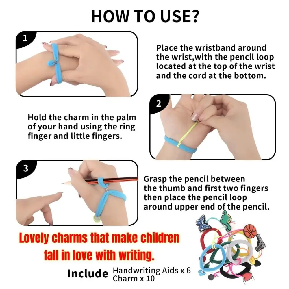 6PCS Ergonomic Pencil Grips Cartoon Shape Portable Students Learning Write Corrector Soft Handwriting Aid for Handwriting
