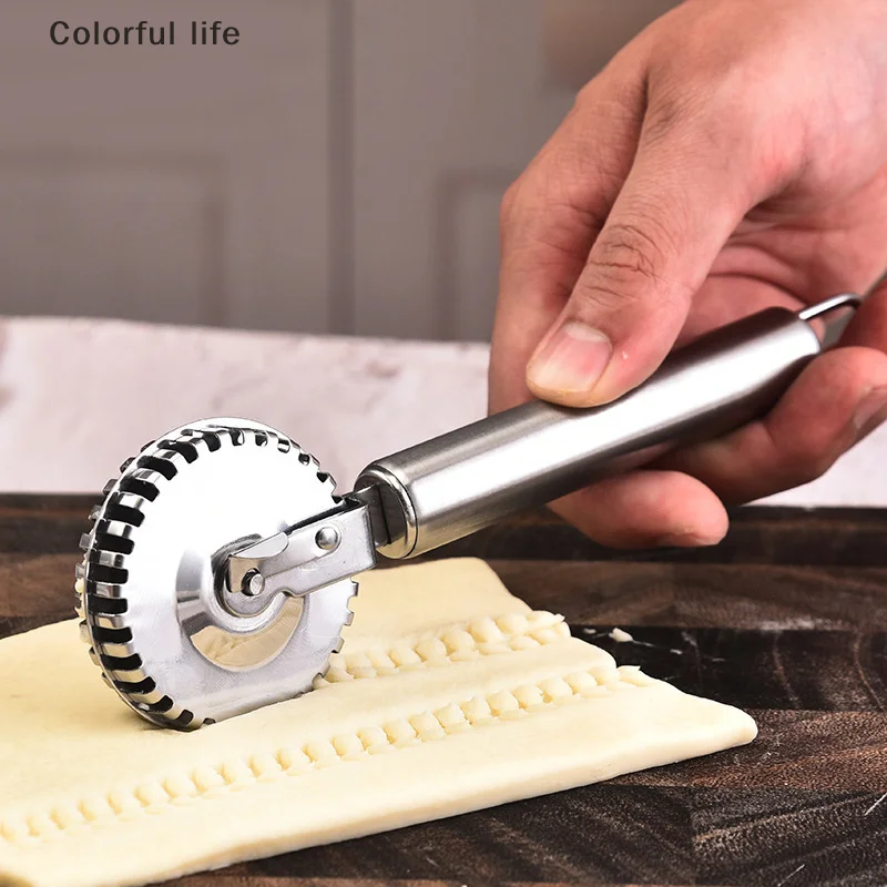 Stainless Dumpling Embossing Side-Embossed Biscuit Mold Hand-Cutting Machine For Baking Pastry Decoration Rolling Wheel Tools