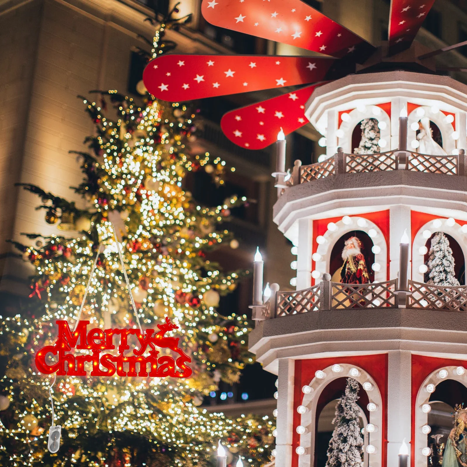 عيد الميلاد جارلاند رسالة ضوء مجلس شنقا الزخرفية ضوء عيد الميلاد إكليل مصباح للمنزل حديقة الطرف الديكور #5