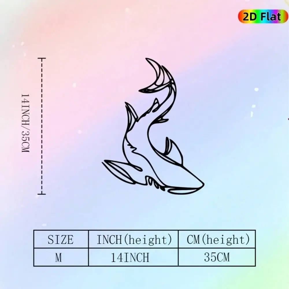 Brand 2D Flat Dolphin Metal Wall Art,Laser‑Cut Elegant Ocean Marine Silhouette Sculpture for Living Room Garden Fence Patio
