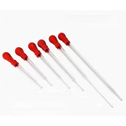 5pcs 9/10/12/15/20cm Durable Glass Transfer Pipette Dropper With Rubber Bulb Cap Lab