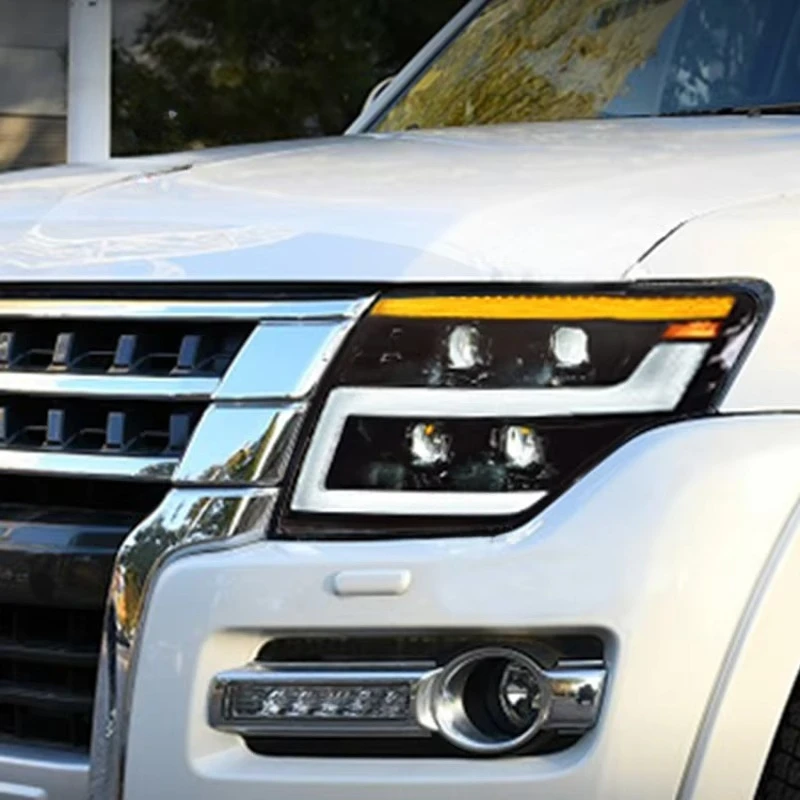 NEW Car For Mitsubishi Pajero V97 V93 V87 V95 Headlights 2006-2020 ALL LED Headlight Dynamic Signal Animation Front Lamp