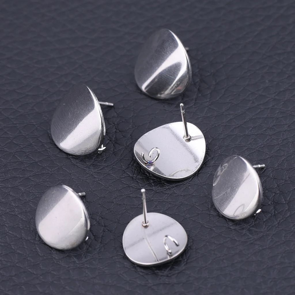 10 stücke Edelstahl 13mm 15mm Kreis Ohrring Beiträge Studs Mit Schleife Diy Ohr Stecker Erkenntnisse Für Schmuck Machen liefert