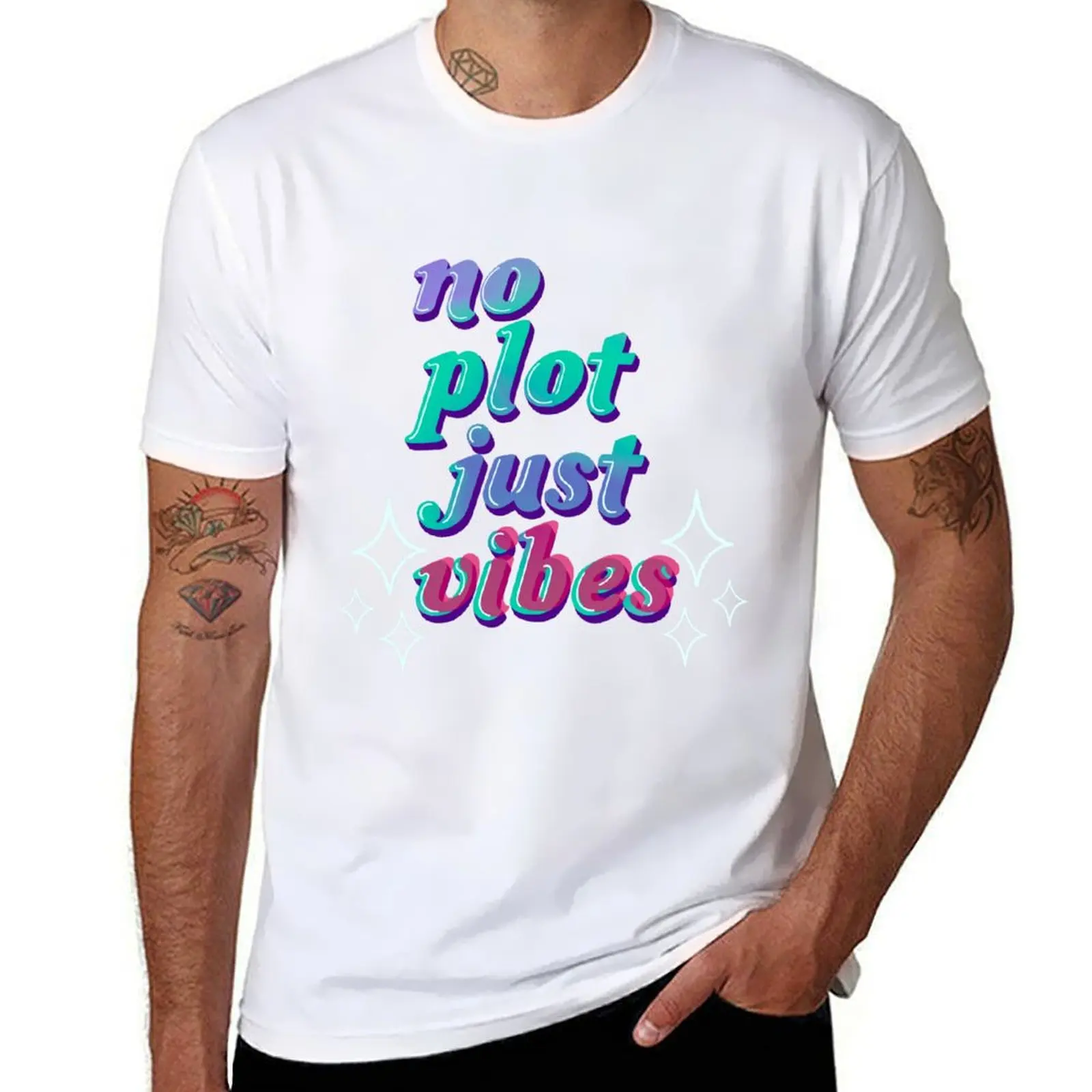 

no plot just vibes (cool gradient) T-Shirt t shirts for man cotton funny cotton t shirt pack T-Shirt