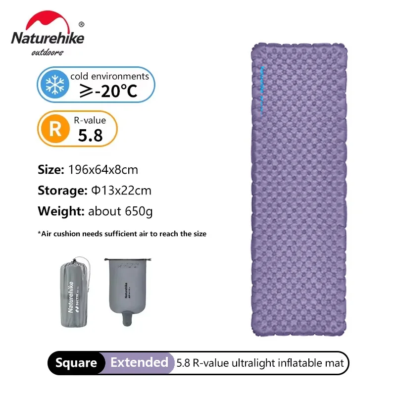 Naturehike 超軽量インフレータブルキャンプマット R5.8 183x64cm