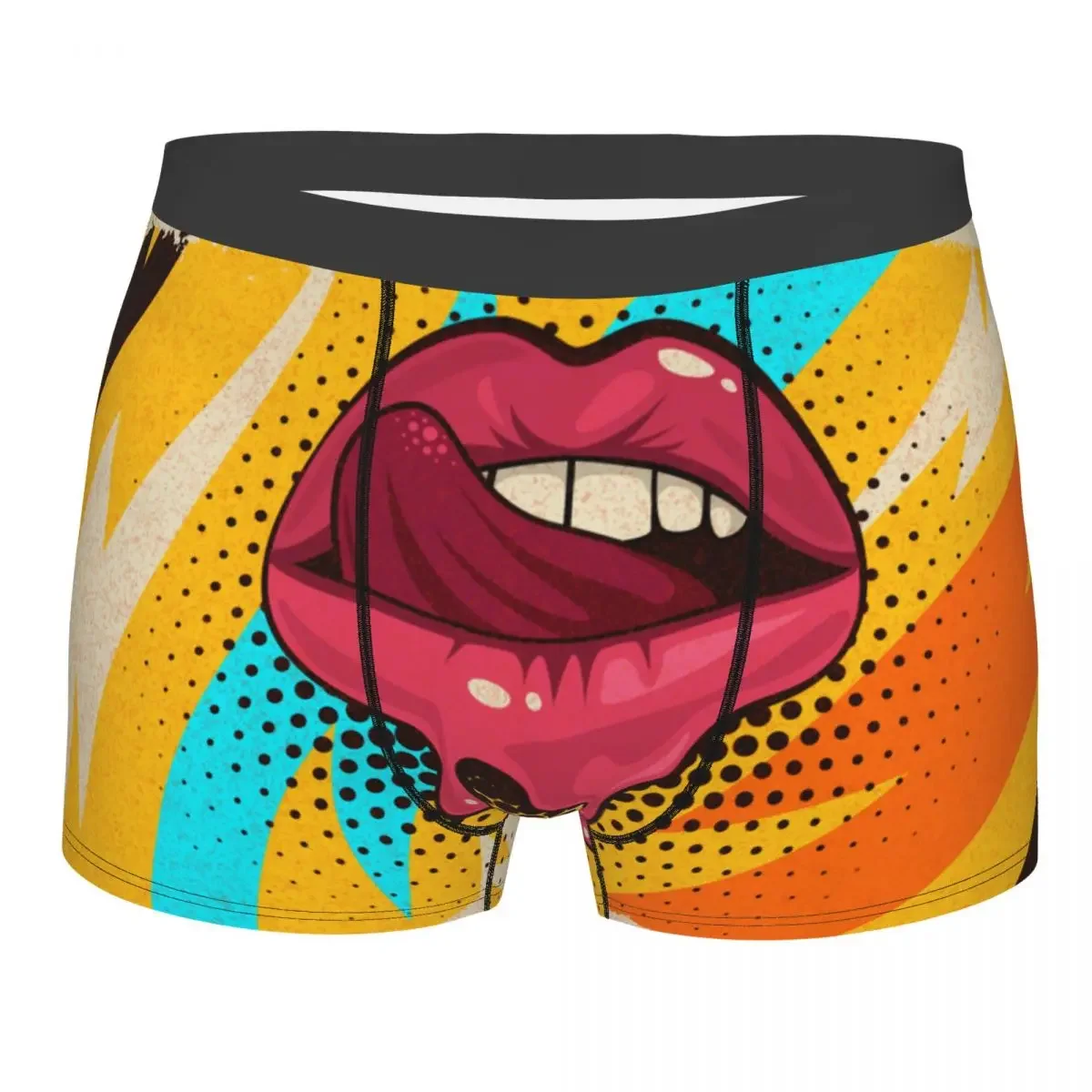 Sweet Sexy Pop Art Lips Underwear Male 3D Print Custom Boxer Briefs Shorts Panties Breathbale Underpants