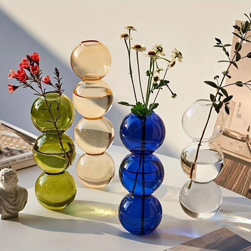 Home decoration vase European style simple medieval creative small vase flower arrangement decorative glass vase