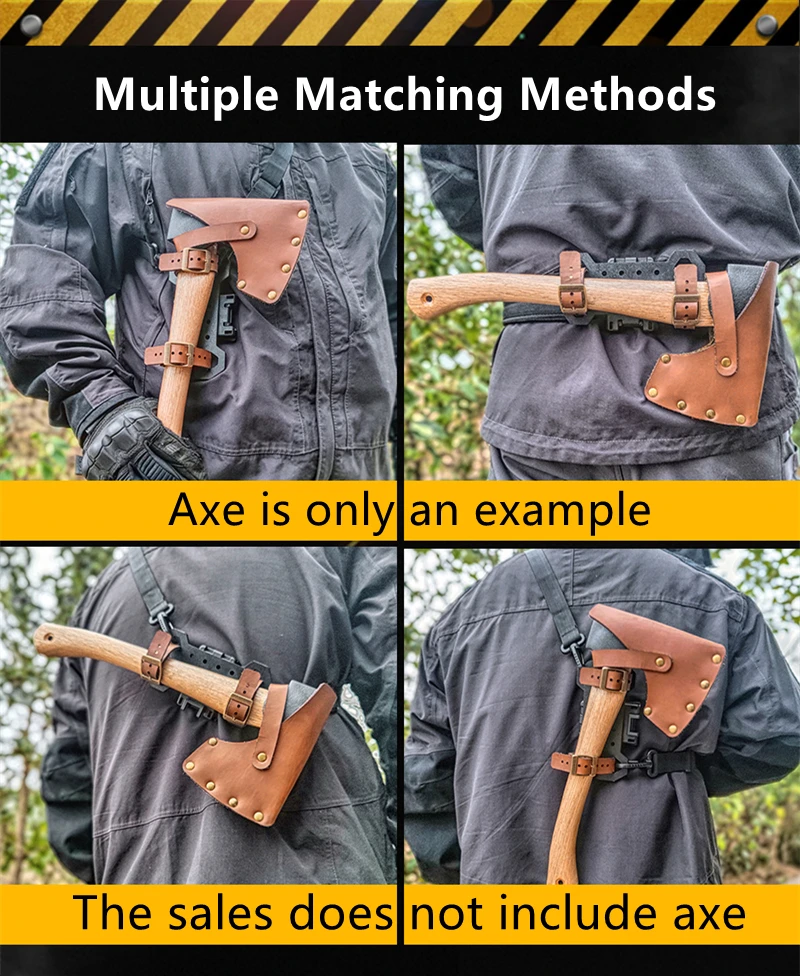Outdool Tactical Molle Clip accessori portatili con copertura della lama dell'ascia durevole ascia in pelle Pu guaina Bushcraft strumenti da campeggio