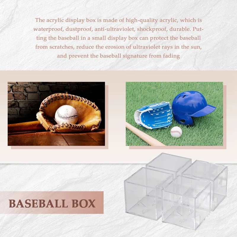 4-teilige Baseball-Vitrine, UV – Display Case Acrylic Bewertung und Preis
