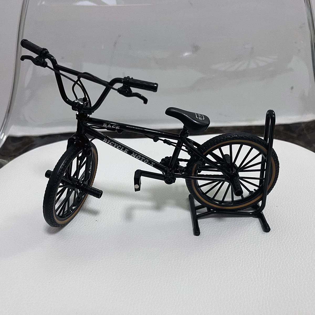 1:8 modello in lega bicicletta pressofuso decorazione Mountain Finger Mini Black Metal Bike simulazione collezione regali giocattoli da ragazzo