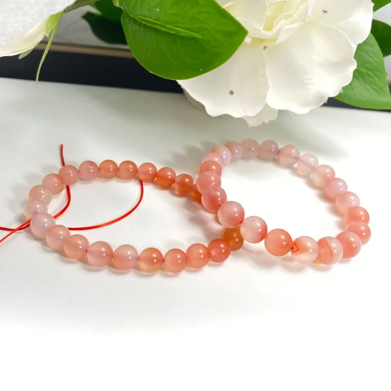 Jewelry Peach Gradient Color Yanyuan Ornament Agate Bracelet Factory Wholesale