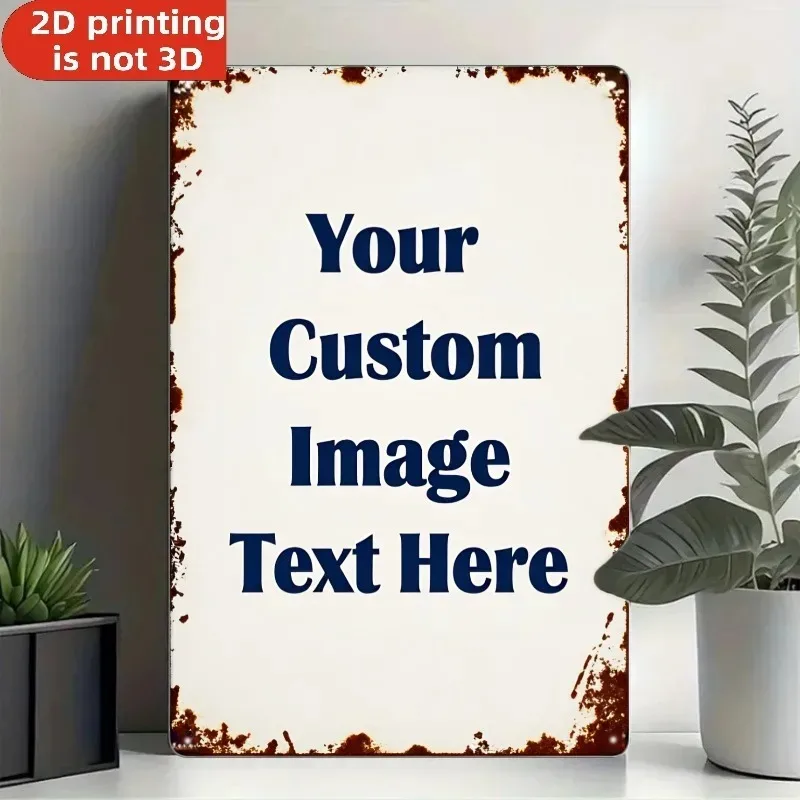 1pc Vintage Customizable Metal Wall Art, Personalized Text Logo Iron Plaque, Wall Ornament for Home Office Bar Decor Gift (Decor