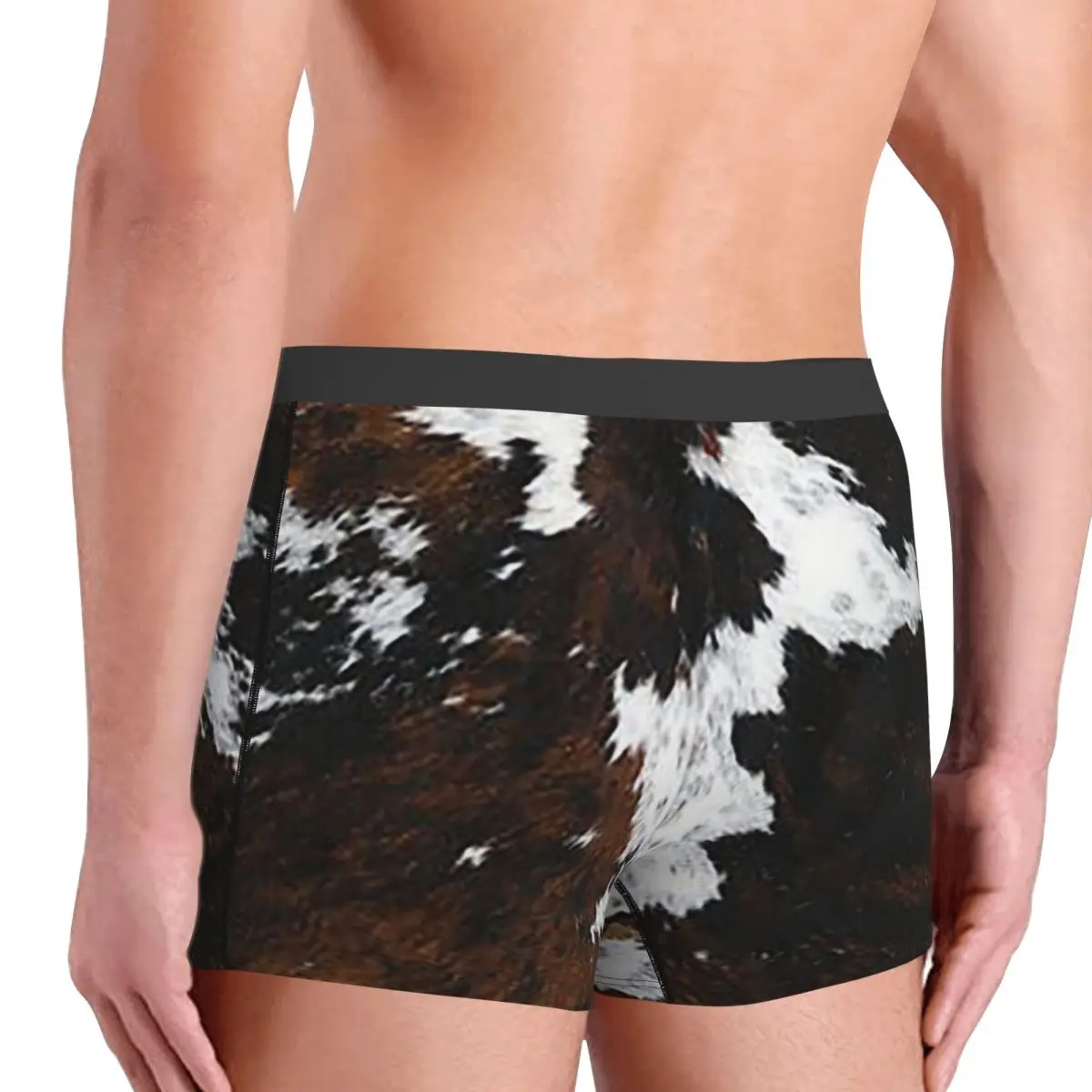 Boxer Underpants Shorts Stylish Cow Fur Cowhide Texture Cow Skin Print Patter Panties Men's Soft Underwear for Homme Man Gift