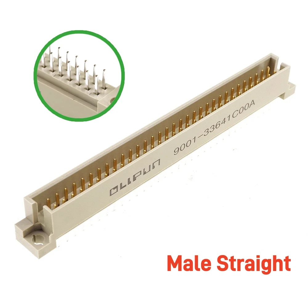 5 pcs DIN 41612 Header Connector Dual Row 64 Positions Male Female Straight Plug Right Angle Through Hole PCB Solder 2x32 Pin