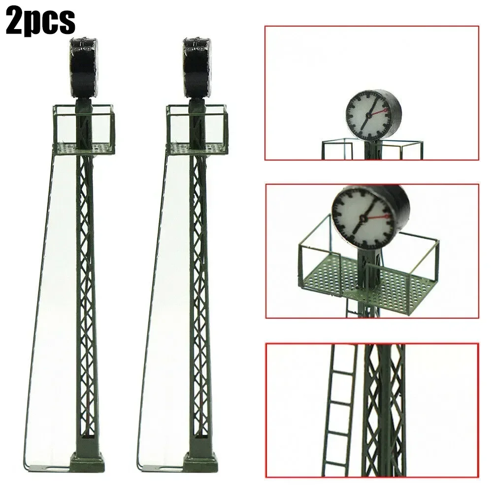 2pcs Model Railway Lamp Lattice Mast Light N Scale LED Street Light Train Layout Toys Garden Decor For Children Under 14 Years