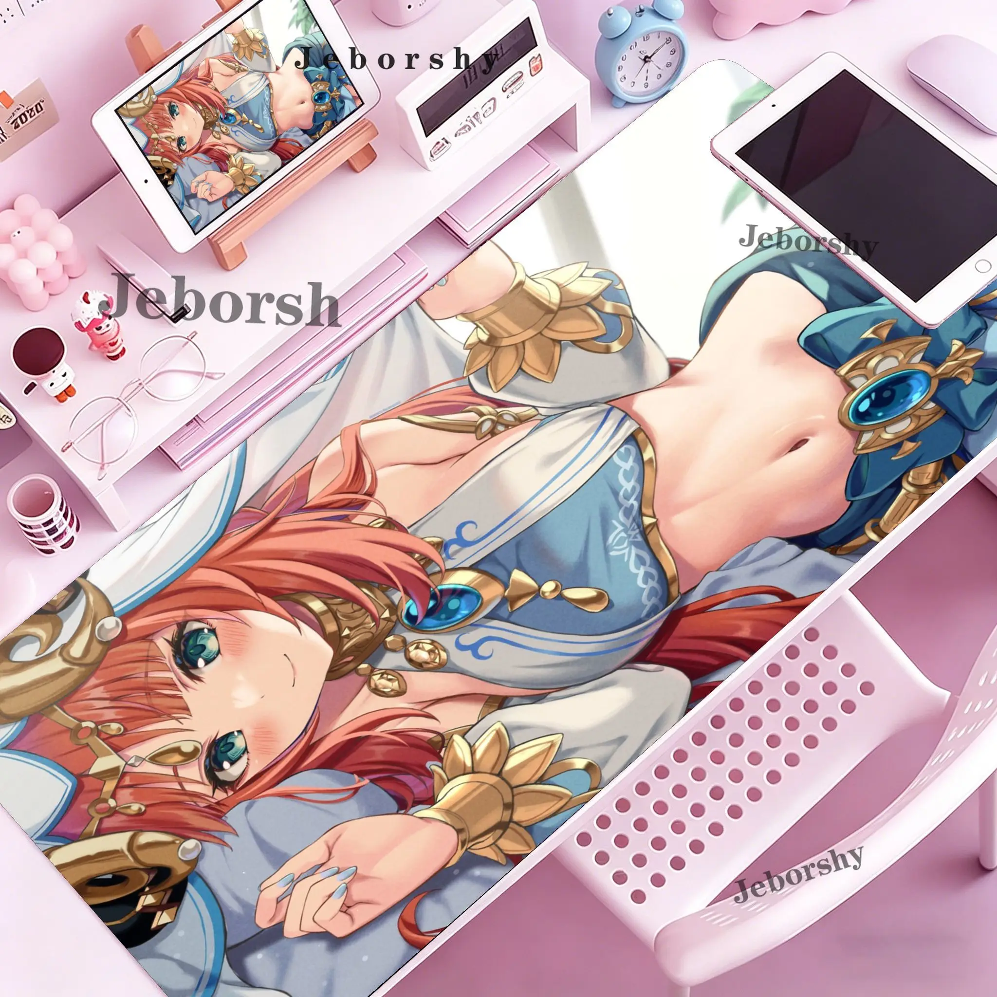 Game Genshin Impact Nilou Mouse Pad Large Non-Slip Waterproof Mat Stitched Edge Keyboard Pad for Gaming Daily Office view 5