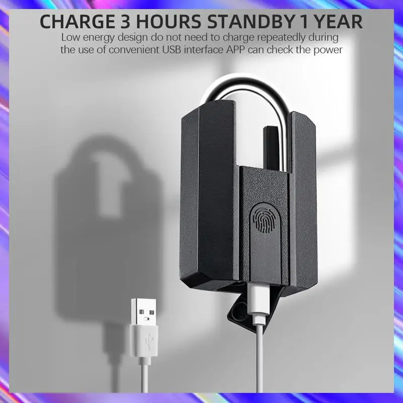 

Замок с отпечатками пальцев, перезаряжаемый через USB, интеллектуальный вход без ключа, водонепроницаемый IP67, с резервным копированием ключа и приложением BT Ttlock