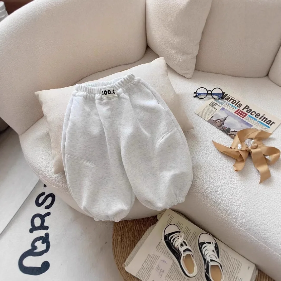 New Children Pants Spring Autumn Casual Sports Trousers Boys Girls Korean Solid Color Fashion Versatile Kids Baby Clothing Pants