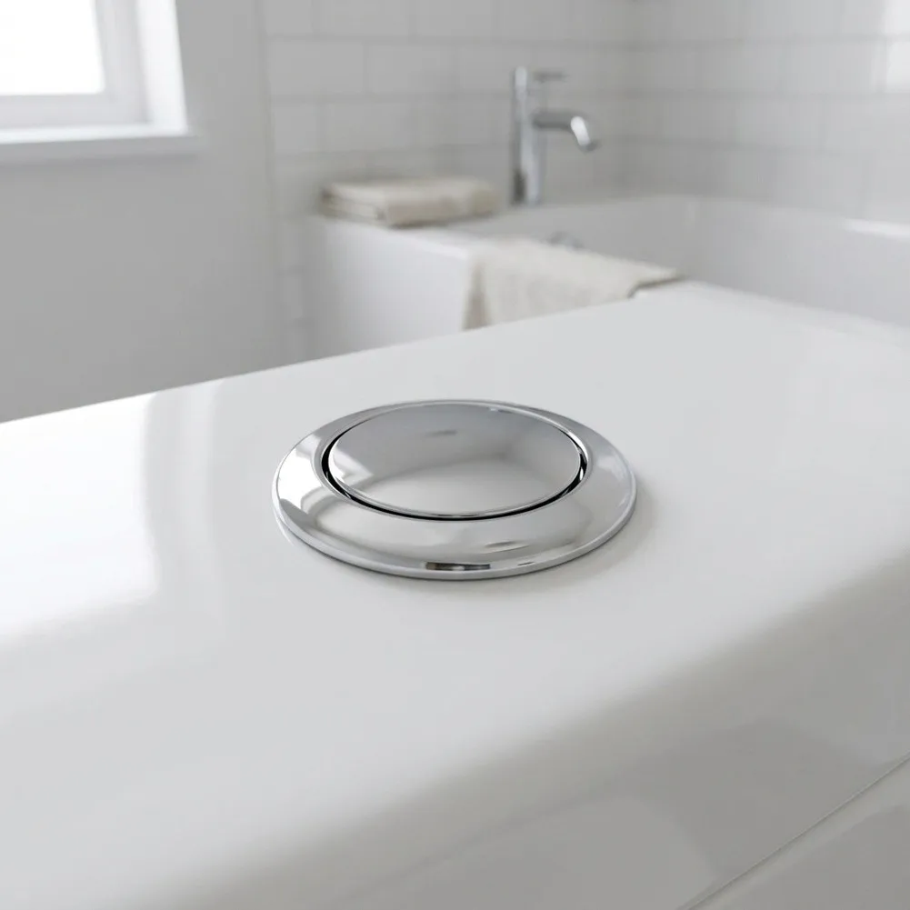 Replacement Push Button for Single-Flush Toilets with Smooth Operation and Direct Compatibility with Tank Holes