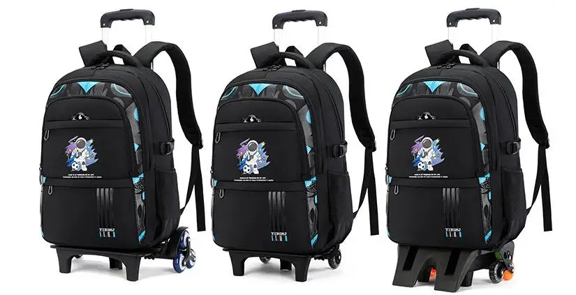 Children Rolling Backpack bag for Boys Primary Student School bag on Wheels School Wheeled Backpack for boys School Trolley Bags