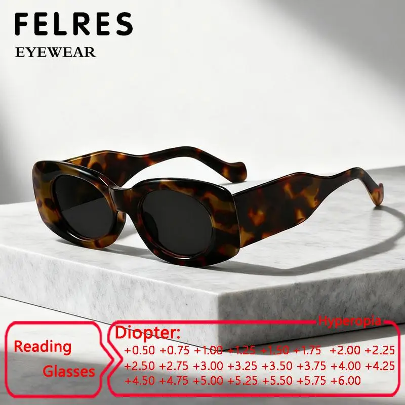 

FELRES Oval Reading Glasses Women Outdoor Vacation Sunshade Sunglasses Presbyopic Eyewear Prescription Optical Optical Glasses
