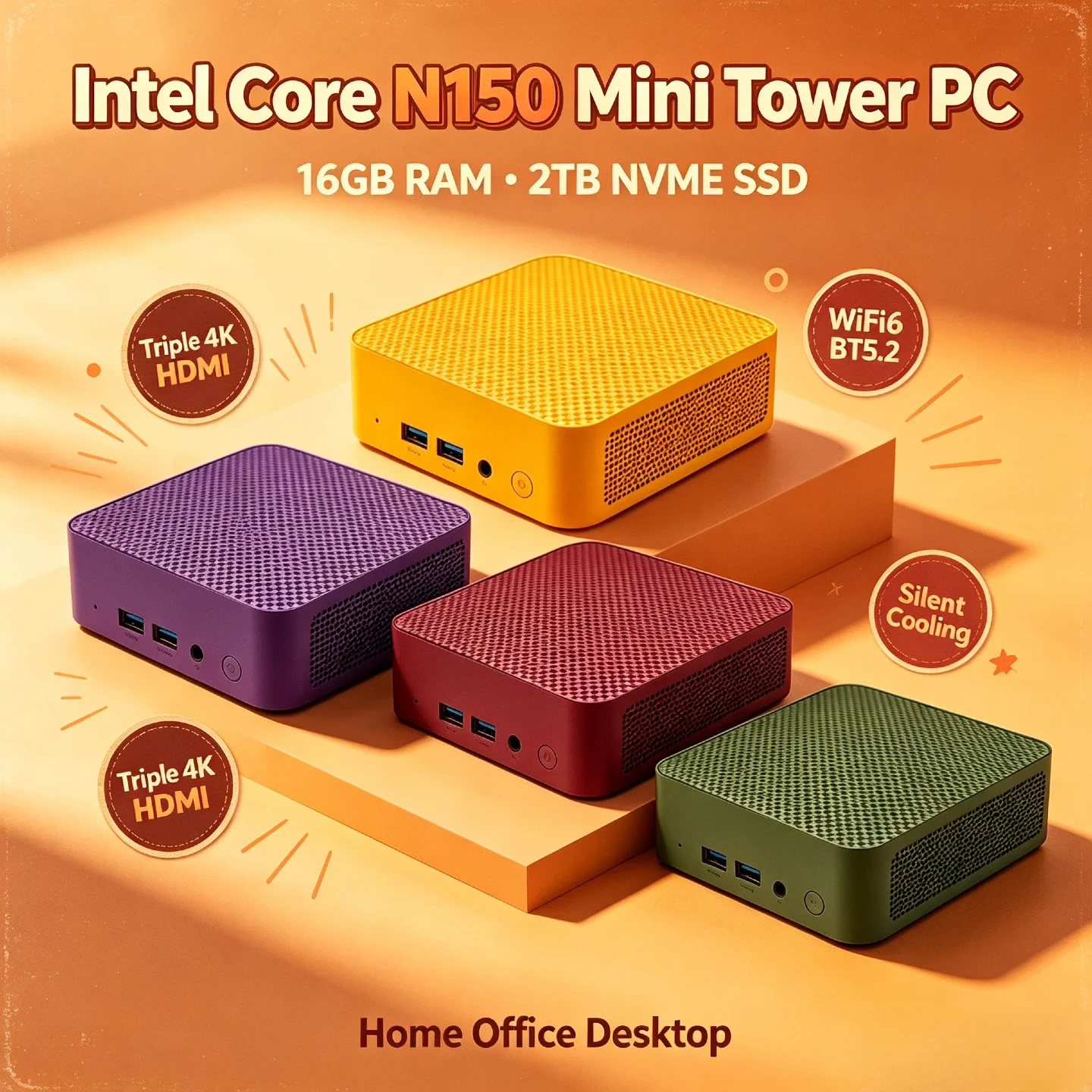 インテル-n150-高速ミニpc-16gb-ddr4-2tb-m2-ssd-トリプル4k画面対応-静音冷却-wifi6-ホームオフィスコンピューター-プロ仕様