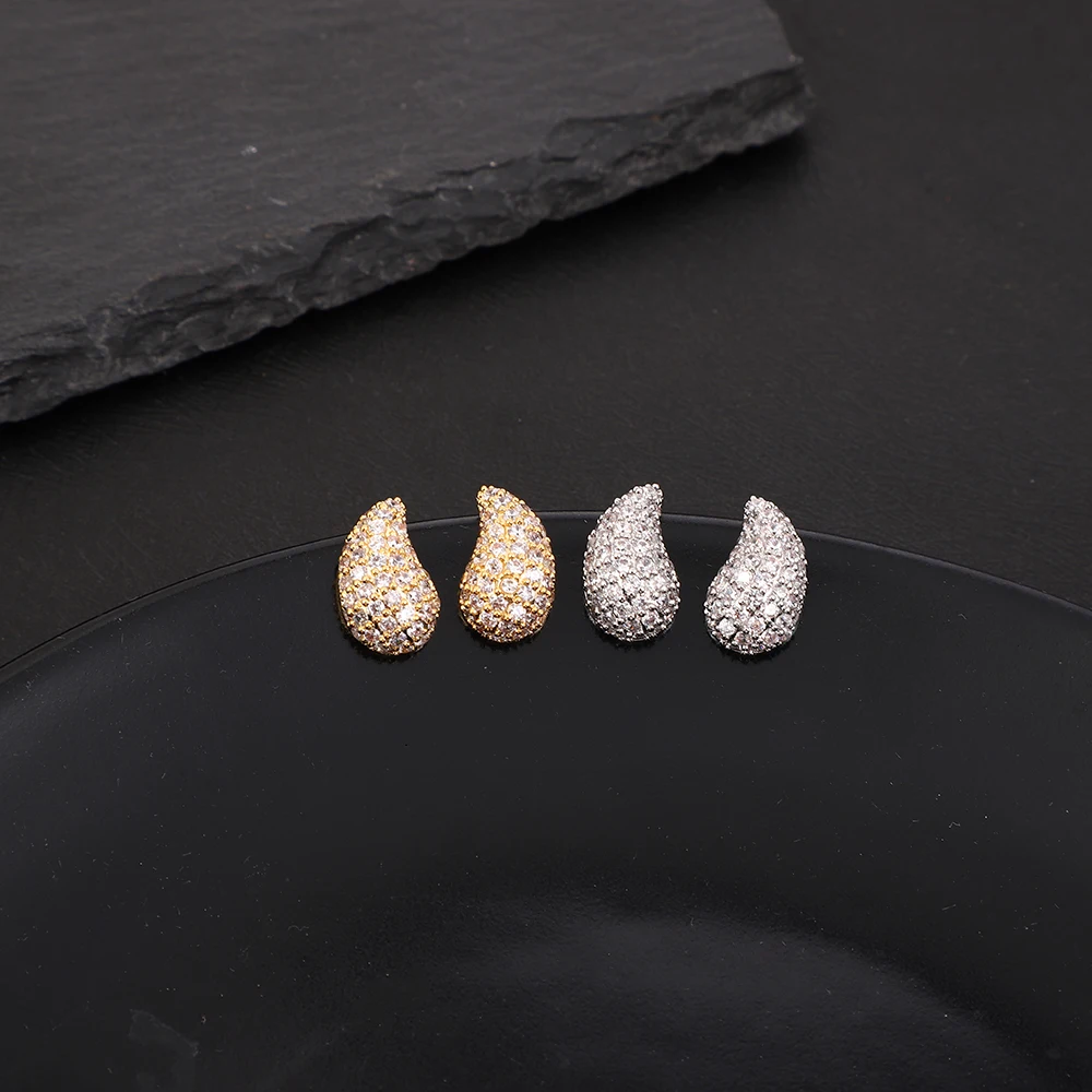 Trendy Geometric Drop Earrings For Women Wedding Cubic Zirconia Dubai Bridal Earrings Costume Jewelry Summer Party E1669