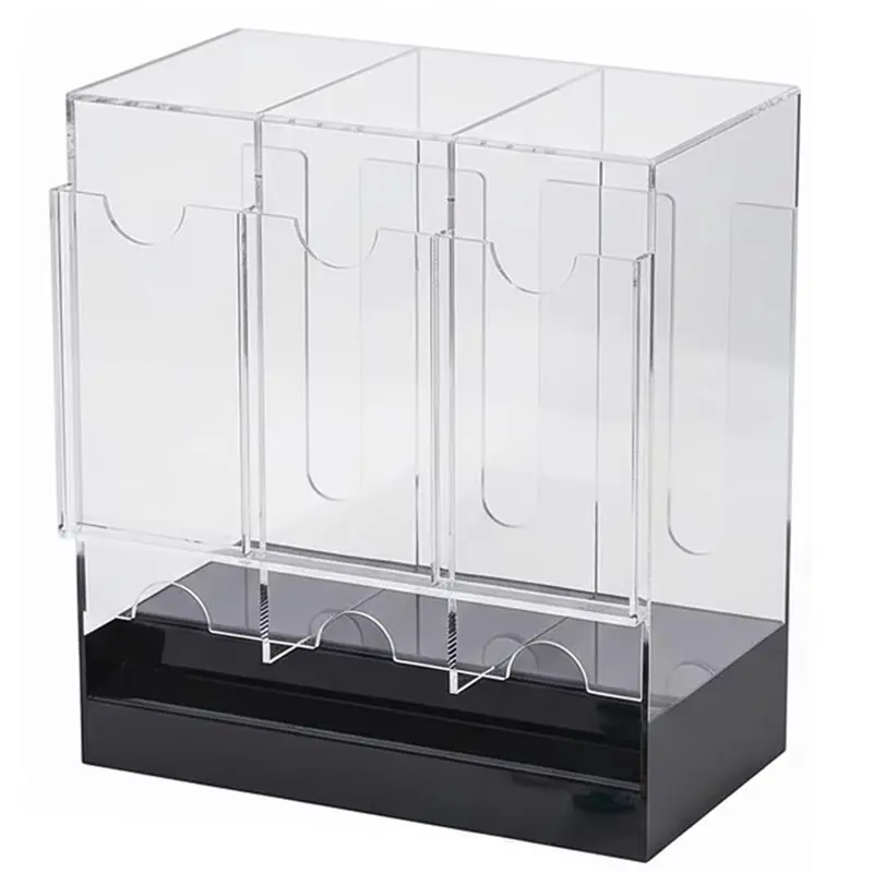 

Акриловый органайзер для хранения с 3 отделениями, акриловый диспенсер для карт для работы, торговли, игр, спорта, дома, спальни