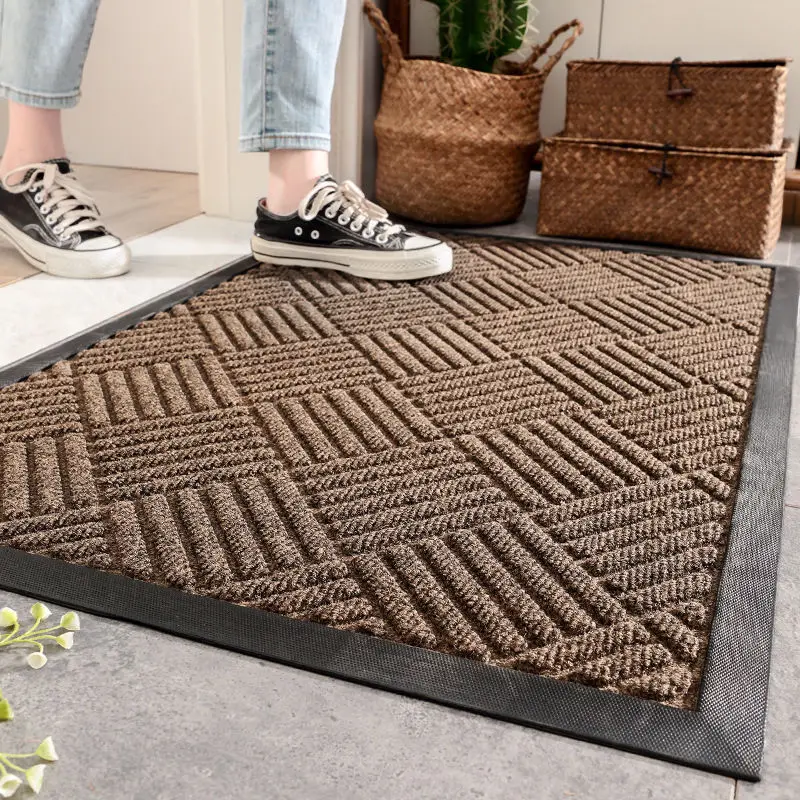 Household Outdoor Door Mat Rectangular Rubber Entrance Living Room Carpet Modern Style Bathroom Anti Slip Foot Mat Hot Selling