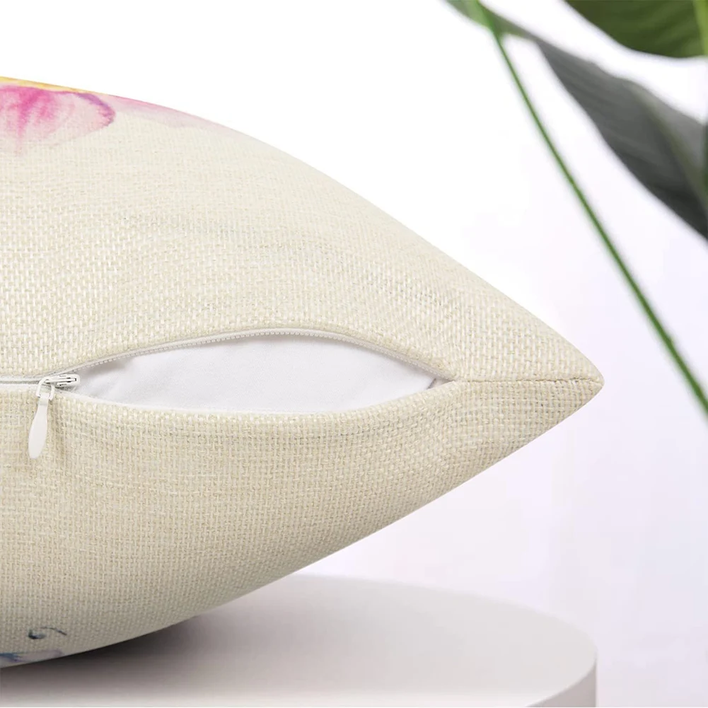 A56T-Spring Pillow Covers 18X18 Set Of 4 Outdoor Farmhouse Throw Pillows Spring Decorations Cushion Cases For Home Decor