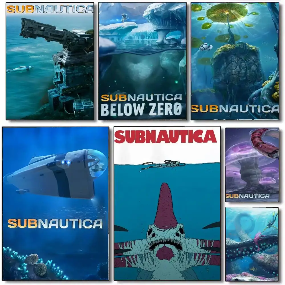 Game S-Subnautica 2 Poster Wall Art Printed Decor Sticker Stylish Home Gift for Living Room Bedroom Corridor Cafe