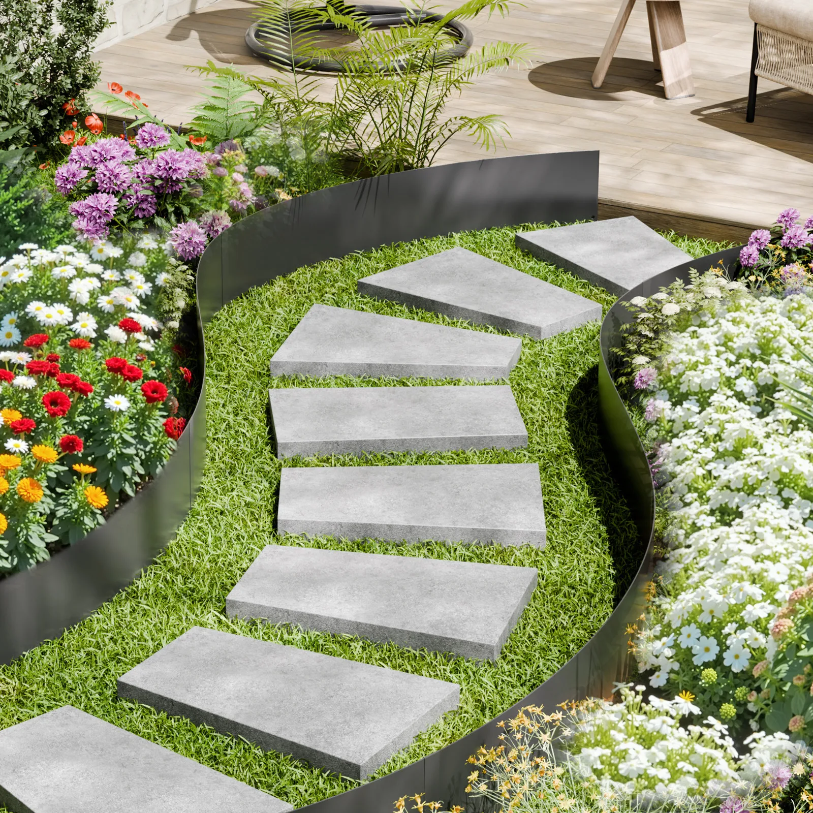 

Steel Landscape Edging 6 Packs 40 x 6in Rust-Resistant Garden Edging