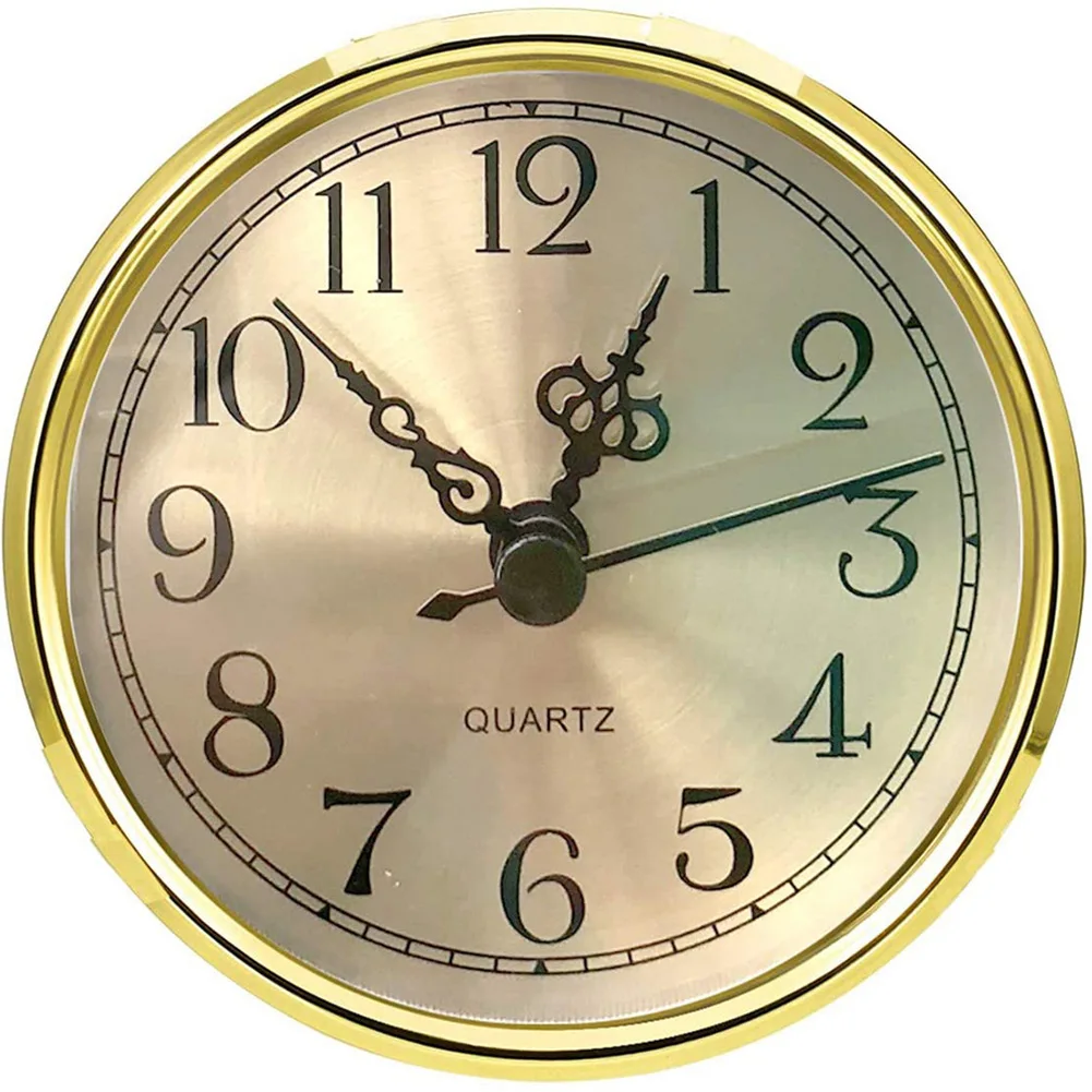 Quartz Clock Insert Arab Numbers Quartz Clock Movement Insert For Repair/Replacement 90mm Diameter Gold/Silvery